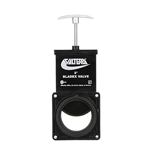 Valterra-T1003VPM Bladex 3-Inch Waste Valve Body with Metal Handle, Mess-Free Waste Valve for RV’s, Campers, Trailers, Black