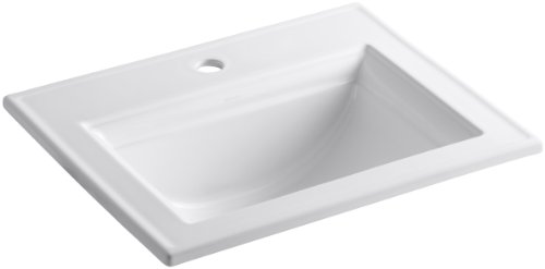 KOHLER K-2337-1-0 Memoirs Stately Drop-In Bathroom Sink with Stately Design, White