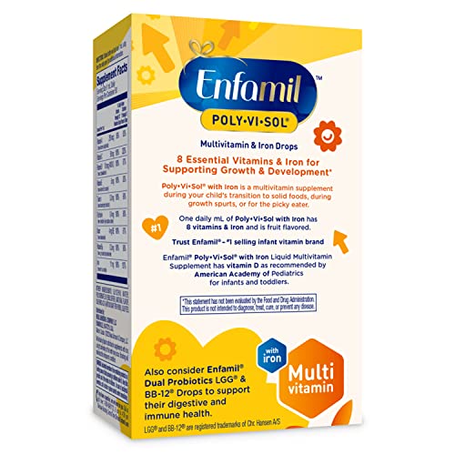 Enfamil Baby Vitamins Enfamil Poly-Vi-Sol 8 Multi-Vitamins & Iron Supplement Drops for Infants & Toddlers, Supports Growth & Development, 50 mL Dropper Bottle (Packaging May Vary) | The Storepaperoomates Retail Market - Fast Affordable Shopping