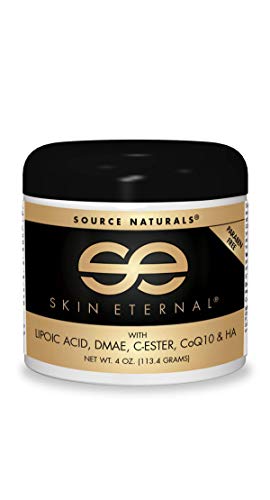 Source Naturals Skin Eternal Cream – Paraben Free With Lipoic Acid, DMAE, C-Ester, CoQ10 & HA – 4 oz Original Formula