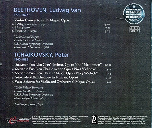 Beethoven: Violin Concerto in D Major, Op.61 / Tchaikovsky Violin works – Kogan, Tretyakov (CD)