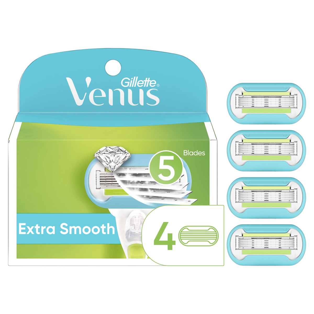 Gillette Venus Extra Smooth Womens Razor Blade Refills, 4 Count, Designed for a Close, Smooth Shave | The Storepaperoomates Retail Market - Fast Affordable Shopping