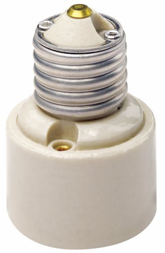 Leviton 2005 001-0-000 1-Piece Socket Adapter, 660 W, 250 V, Incandescent, Medium to Medium Base, Medium, White