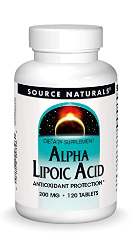 Source Naturals Alpha Lipoic Acid 200 mg Supports Healthy Sugar Metabolism, Liver Function & Energy Generation – 120 Tablets