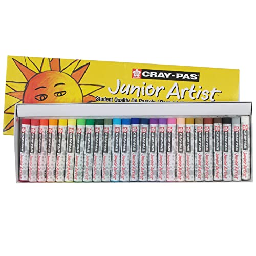 SAKURA Cray-Pas Junior Artist Oil Pastel Set – Soft Oil Pastels for Kids & Artists – 25 Colors