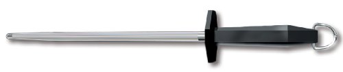 Victorinox Honing Steel Black Plastic Handle, 10-Inch, Combination Cut (40582)
