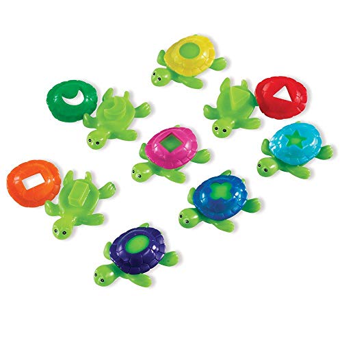 Learning Resources Shape Shell Turtles, Set of 8,Multi-color,5″