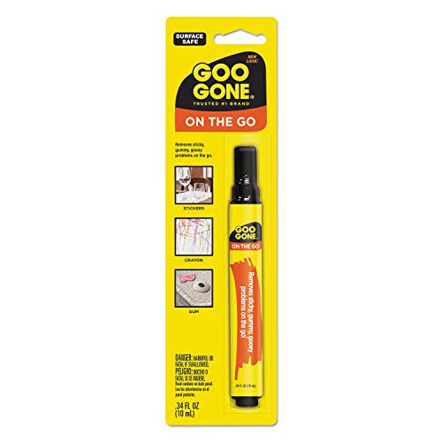 Goo Gone on the Go Pen – Adhesive Remover – Quickly Removing Stubborn Stickers Crayon Tape and More
