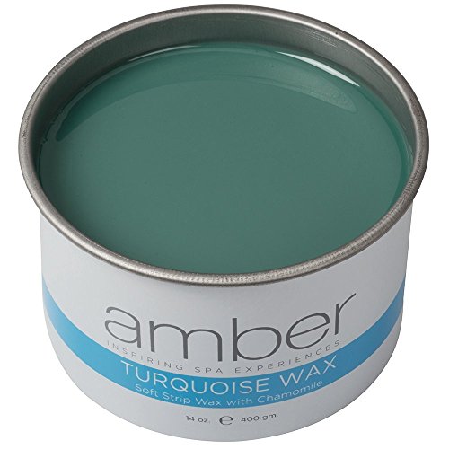 Amber Turquoise Depilatory Wax with Chamomile for Sensitive Skin, 14 Ounces