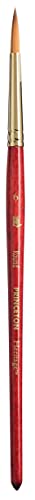 Princeton Heritage, Golden Taklon Brush for Watercolor & Acrylic, Series 4050 Round Synthetic Sable, Size 6