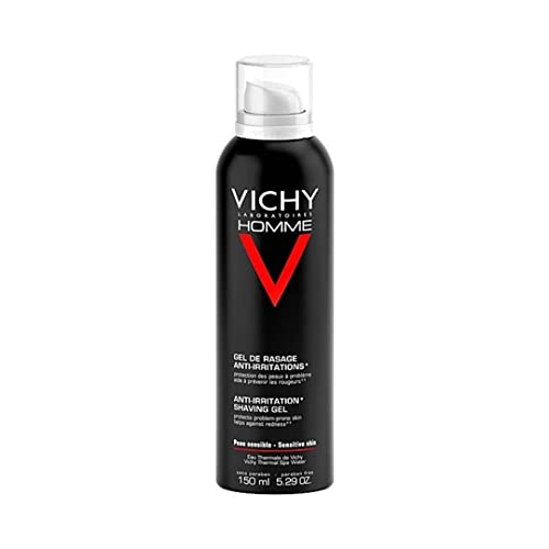Vichy Homme Anti Irritation Shaving Gel for Men, Shaving Foam with Salicylic Acid & Pure Vitamin C, Suitable for Sensitive Skin, 150 ML