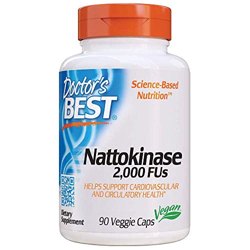 Doctor’s Best Nattokinase – 2, 000 FU of Enzyme, Supports Heart Health & Circulatory & Normal Blood Flow, Non-GMO, Gluten Free, Vegan, 90 VC (DRB-00125)