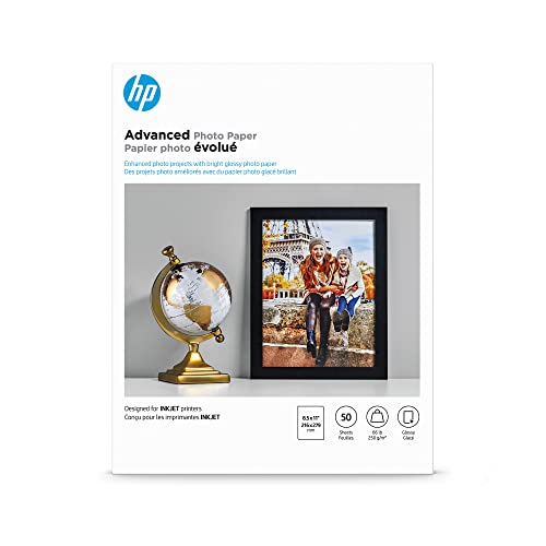 HP Advanced Photo Paper, Glossy, 8.5×11 in, 50 sheets (Q7853A)