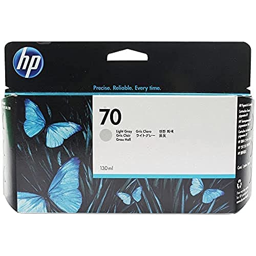 HP 70 Light Gray 130-ml Genuine Ink Cartridge (C9451A) for DesignJet Z5400, Z5200, Z3200, Z3100 & Z2100 Large Format Printers – Light Gray Printhead
