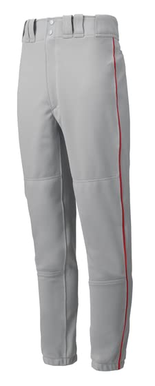 Mizuno mens Premier Piped Pant, Grey-red, Medium