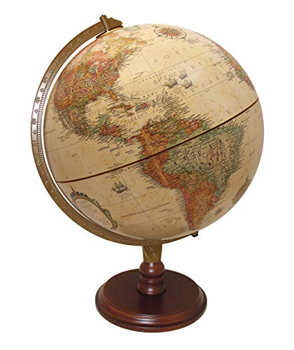 Replogle Lenox, 12″/30cm diameter Antique Style, Desktop Globe, Classic World Globe with up-to-date Cartography, Made in USA