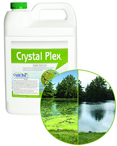 Crystal Plex – Lake and Pond Algaecide Treatment – Liquid Copper Algaecide Kills and Prevents Various Types of Algae (Planktonic, Filamentous, Chara) – 1 Gallon Treats up to 1 Acre