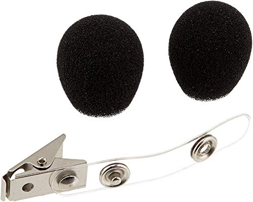 Shure RK318WS Black Foam Windscreens and Clothing Clip for All WH10, WH20 Headworn Microphones, Set of 2
