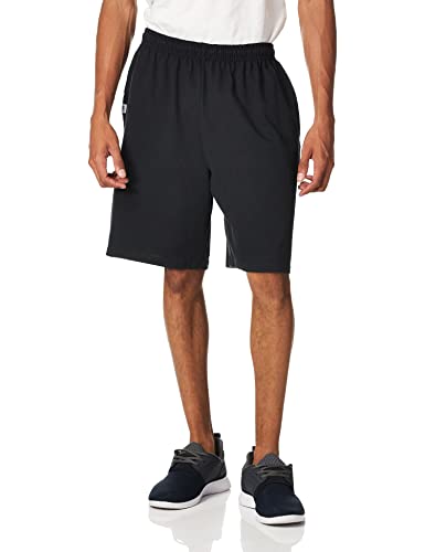 Russell Athletic mens Cotton & Jogger With Pockets Short, Basic Cotton – Black, Large US