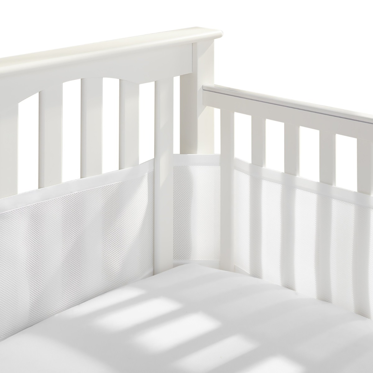 BreathableBaby Breathable Mesh Crib Liner – Classic Collection – White – Fits Full-Size Four-Sided Slatted and Solid Back Cribs – Anti-Bumper | The Storepaperoomates Retail Market - Fast Affordable Shopping