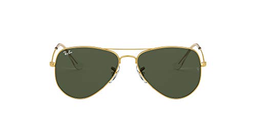 Ray-Ban RB3044 Small Metal Aviator Sunglasses, Gold/Green, 52 mm
