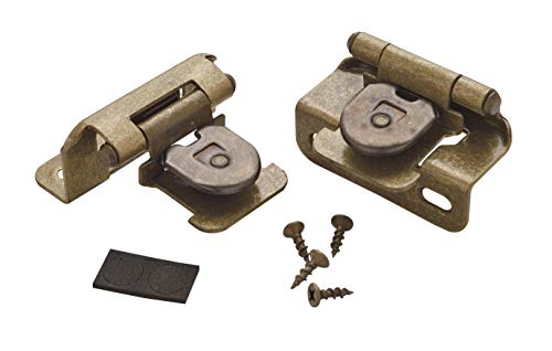Amerock BPR8719BB 1/2in (13 mm) Overlay Single Demountable, Partial Wrap Burnished Brass Hinge – 2 Pack