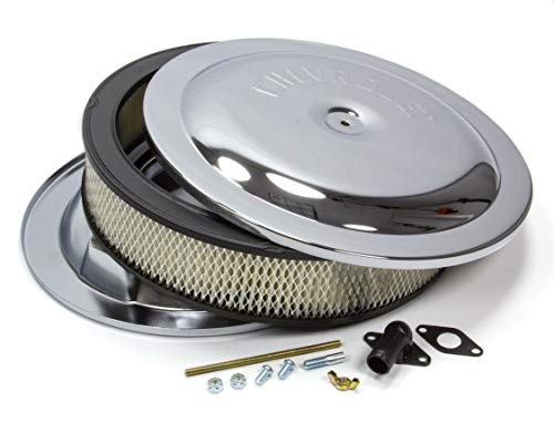 Proform 141-307 Chrome 14″ Diameter Air Cleaner Kit with Raised Chevrolet Logo and 3″ Paper Filter