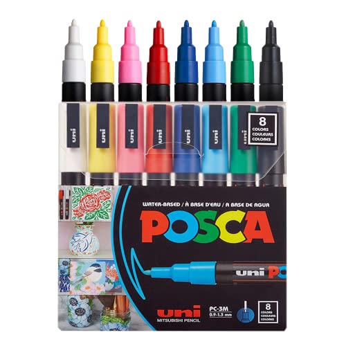 8 Posca Paint Markers, 3M Fine Posca Markers with Reversible Tips, Posca Marker Set of Acrylic Paint Pens | Posca Pens for Art Supplies, Fabric Paint, Fabric Markers, Paint Pen, Art Markers | The Storepaperoomates Retail Market - Fast Affordable Shopping