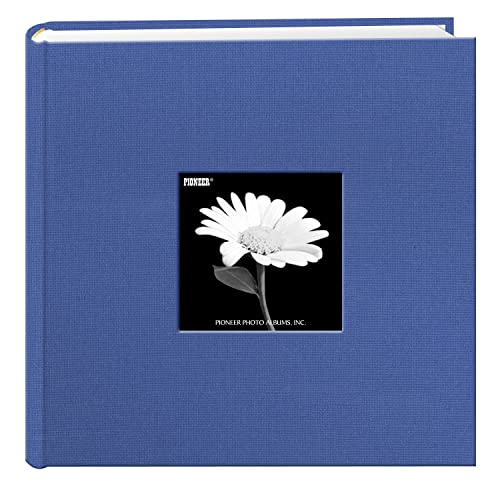 Fabric Frame Cover Photo Album 200 Pockets Hold 4×6 Photos, Sky Blue