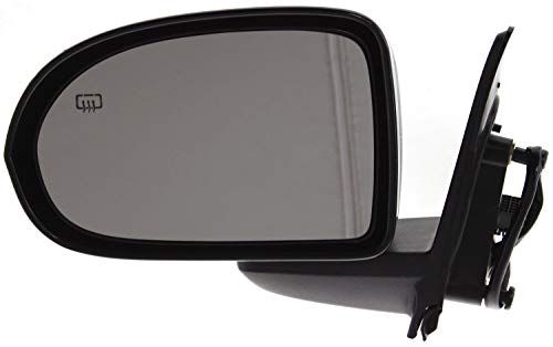 Kool Vue Mirror Compatible with 2007-2017 Jeep Compass & 2014-2015 Patriot Driver Side Manual Folding, Heated, Textured Black, Power Glass