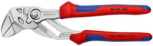 KNIPEX Tools – Pliers Wrench, Chrome, Multi-Component (8605180), 7-1/4 inches