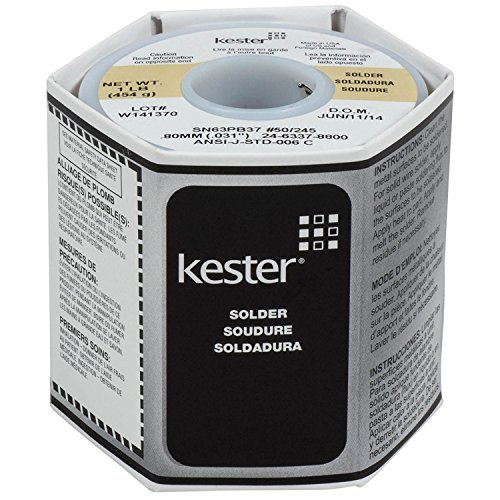 Kester 24-6337-8800 50 Activated Rosin Cored Wire Solder Roll, 245 No-Clean, 63/37 Alloy, 0.031″ Diameter