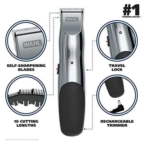 Wahl Clipper Rechargeable Beard Trimmer With Travel Lock, Self-sharpening Blades, and 10 Different Trimming Lengths – Model 9916-817V | The Storepaperoomates Retail Market - Fast Affordable Shopping