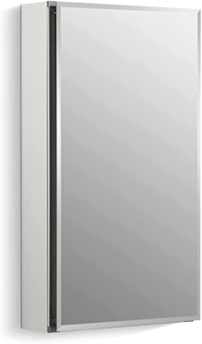 KOHLER CB-CLC1526FS CLC Flat 15″ W x 26″ H Aluminum Single Medicine Cabinet with Mirrored Door, Beveled Edges, Anodized Aluminim