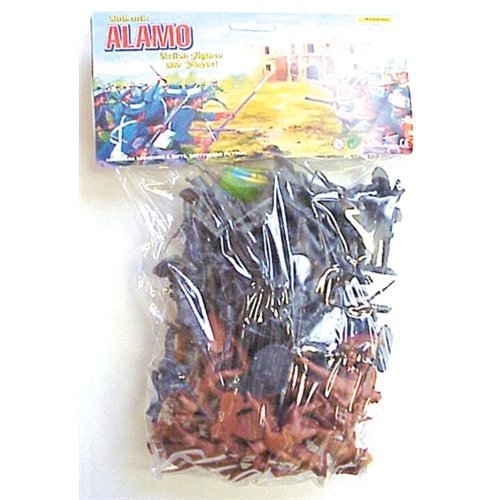 55 Piece Battle for The Alamo 60mm Texan and Mexican Soldier Plastic Army Men Figures Toy Set