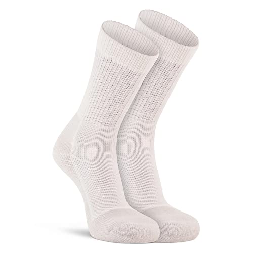FoxRiver Wick Dry Athletic Crew Socks Heavyweight Sports Socks for Men and Women with Comfort Cushioning – White – Large (2 Pack) (1190)