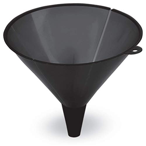 LUMAX LX-1604 Black 48 oz. Plastic Funnel. All Purpose Funnel. Durable, Oil Resistant Plastic and Safe for All Petroleum Products. Opening Diameter 8 inch and Spout Opening ¾ inch.