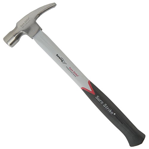 ESTWING Sure Strike Framing Hammer – 22 oz Straight Rip Claw with Fiberglass Handle & No-Slip Cushion Grip – MRF22SM