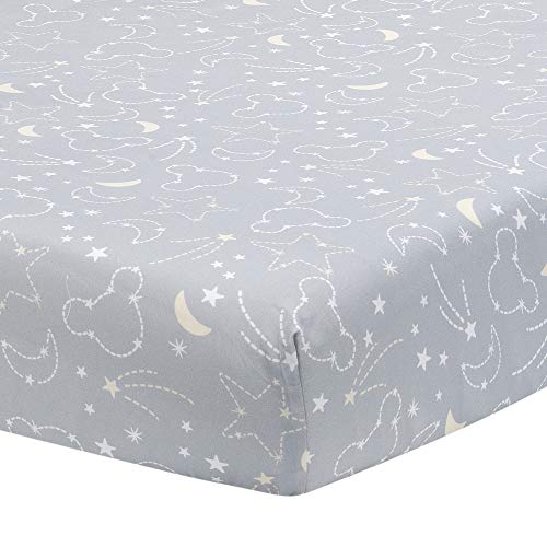 Disney Baby Mickey Mouse Gray/Yellow Celestial Fitted Crib Sheet by Lambs & Ivy