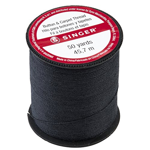 SINGER 67110 Button & Carpet Sewing Thread, 50-Yards, Black