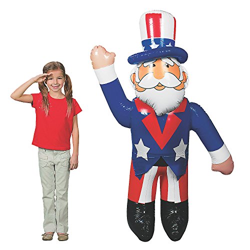 Large Inflatable Uncle Sam (Over 5 feet Tall) Fourth of July, Memorial Day Decor and USA Patriotic Party Supplies