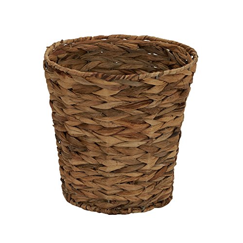 Household Essentials Woven Water Hyacinth Wicker Waste Basket, Natural