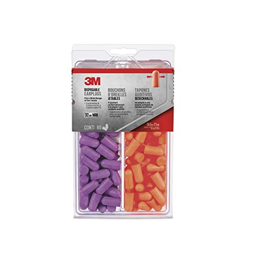 3M Safety 92059-80025T Disposable Earplugs, 80-Pair