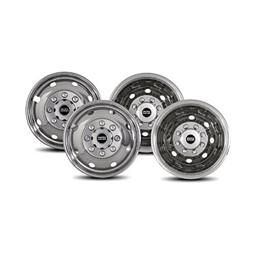 Pacific Dualies 34-1608A Polished 16 Inch 8 Lug Stainless Steel Wheel Simulator Kit for 1992-2007 Ford E350/E450 Van