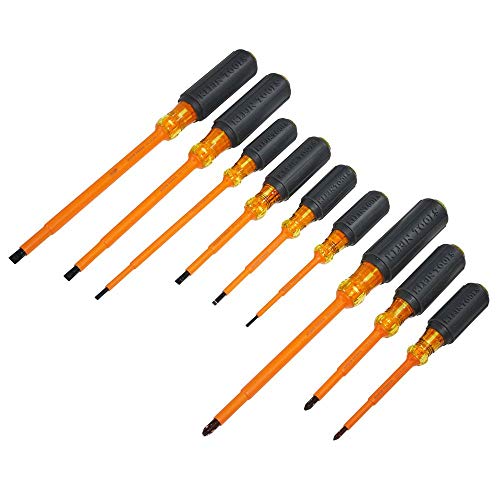 Klein Tools 33528 Insulated Screwdriver Kit with Carrying Case, 1000 V, Cushion Grip, 9-Piece | The Storepaperoomates Retail Market - Fast Affordable Shopping