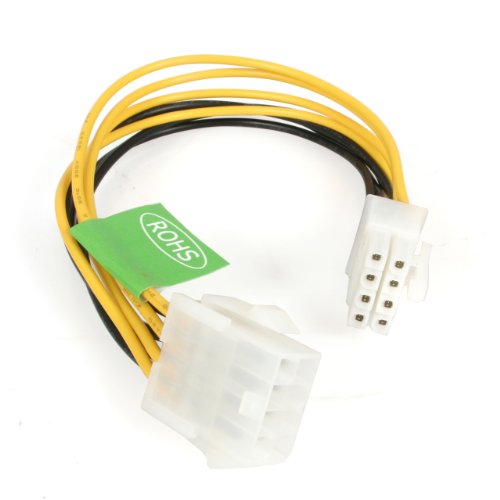 StarTech.com EPS 8 Pin Power Extension Cable – Power extension cable – 8 pin EPS12V (F) to 8 pin EPS12V (M) – 7.9 in – EPS8EXT,Yellow