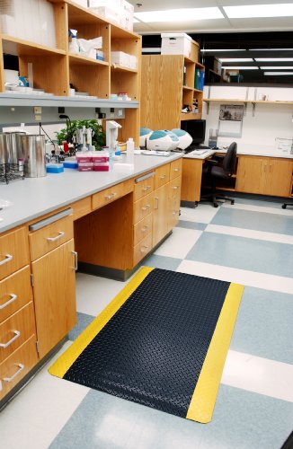 Wearwell 414.1516x3x5BYL Diamond-Plate SpongeCote UltraSoft Mat, 3′ Width x 5′ Length x 15/16″” Thickness, Black / Yellow | The Storepaperoomates Retail Market - Fast Affordable Shopping