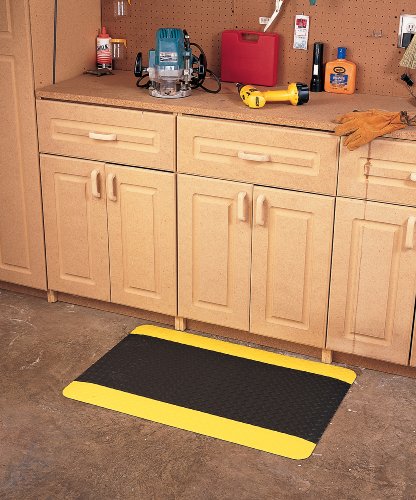 Wearwell 414.1516x3x5BYL Diamond-Plate SpongeCote UltraSoft Mat, 3′ Width x 5′ Length x 15/16″” Thickness, Black / Yellow | The Storepaperoomates Retail Market - Fast Affordable Shopping
