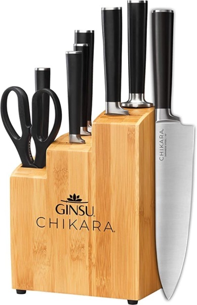 Ginsu Chikara Bamboo block 8 Piece Knife Set, Black