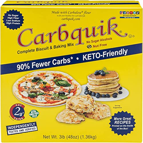 Carbquik Biscuit & Baking Mix – Mix for Keto Pancakes, Biscuits, Pizza Crust, Bread, and More – Keto Food – No Sugar – Low Carb – Nut Free – Keto Friendly Substitute for Traditional Baking Mix